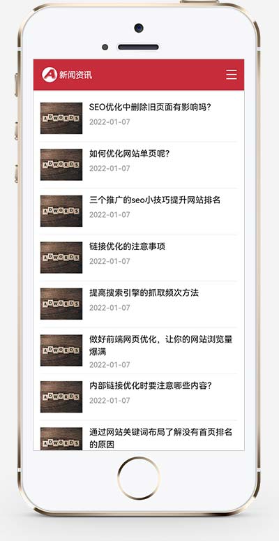(自适应手机端)红色互联网科技新闻网站模板 响应式文章博客类网站