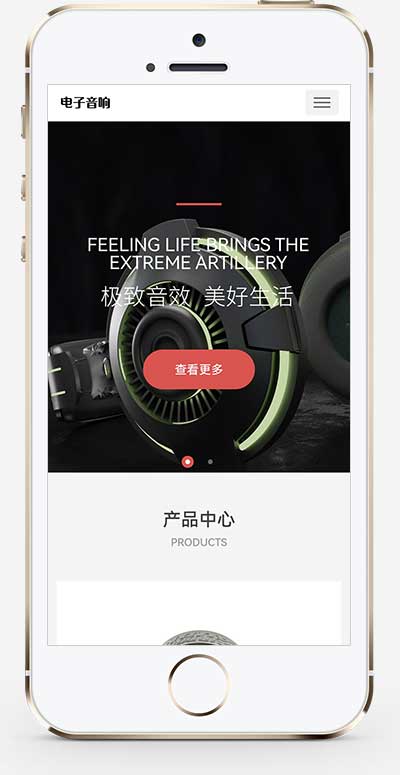 (自适应手机端)响应式数码电子产品网站模板 html5智能音响设备网站