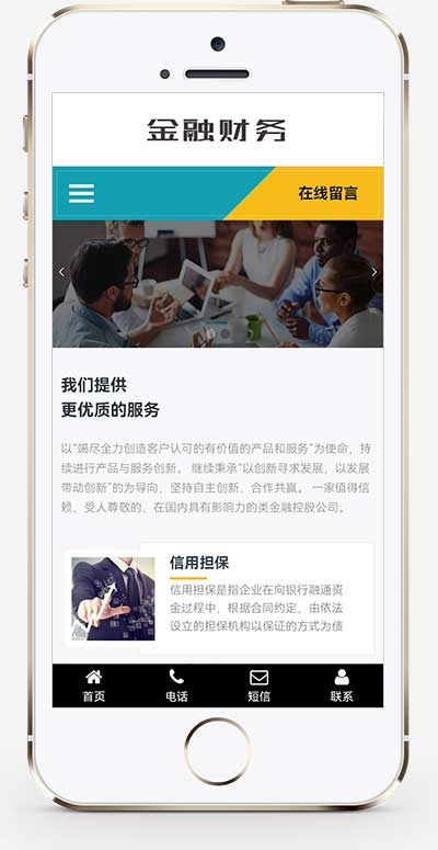 (自适应手机端)响应式金融投资管理机构网站模板 财务金融网站