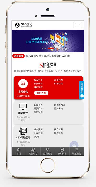 (自适应手机端)响应式SEO优化网站建设优化排名公司网站模板 优化建站公司网站